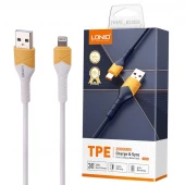 کابل لایتنینگ فست شارژ 30 وات الدینیو LS802 طول 2 متر