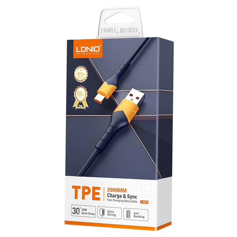 کابل آیفونی فست شارژ Ldnio LS802 30W 2m