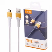 کابل میکرو یو اس بی فست شارژ 30 وات الدینیو LS802 طول 2 متر