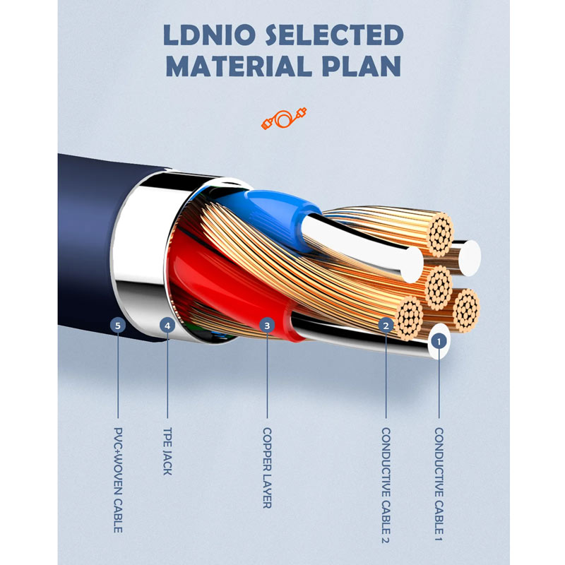 کابل تایپ سی فست شارژ Ldnio LS802 30W 2m