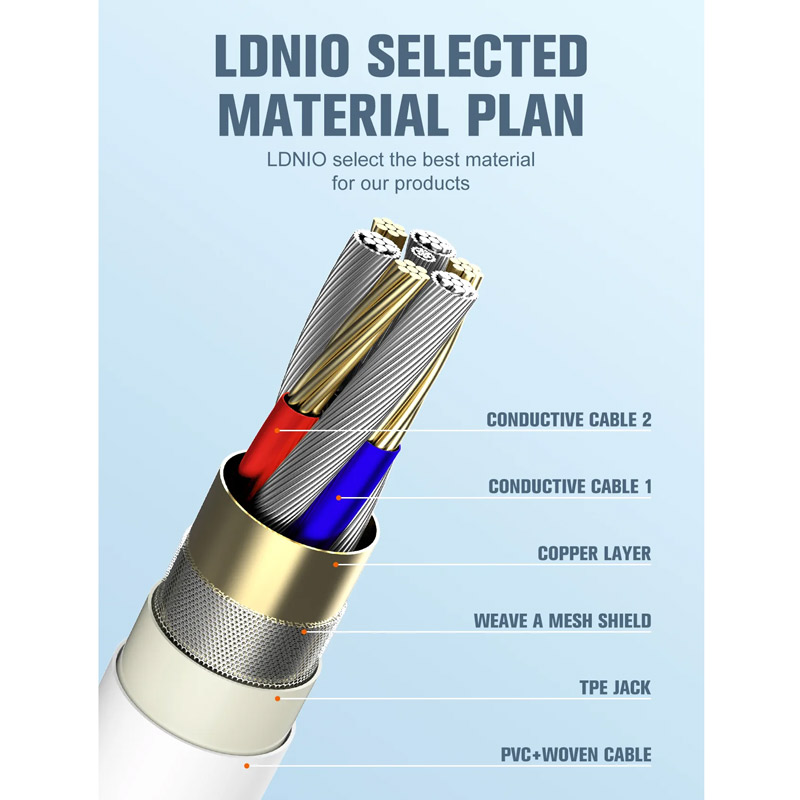 کابل تایپ سی فست شارژ Ldnio LS832 30W 2m