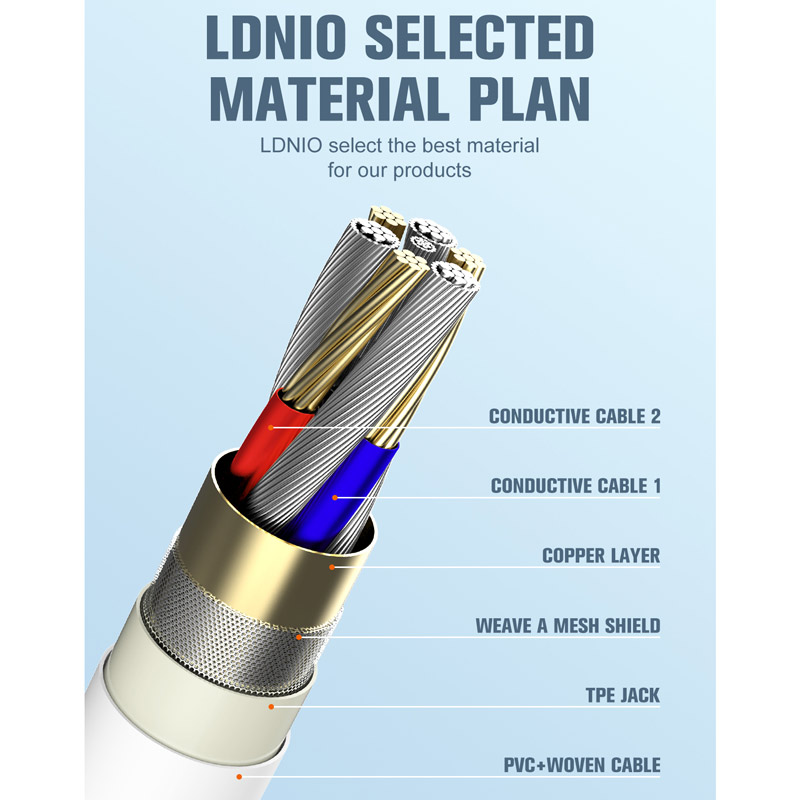 کابل آیفونی فست شارژ Ldnio LS832 QC3.0 PD 30W 2m
