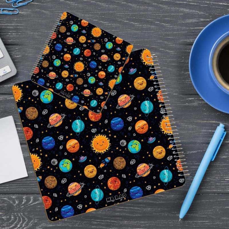ست 2 عددی دفتر سیمی 40 برگ بولت ژورنال نقطه ای طرح کهکشان مستر راد کد 152230