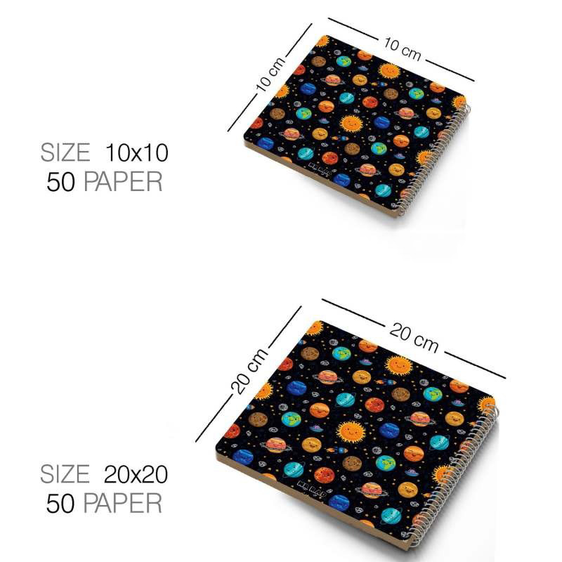 ست 2 عددی دفتر سیمی 40 برگ بولت ژورنال نقطه ای طرح کهکشان مستر راد کد 152230