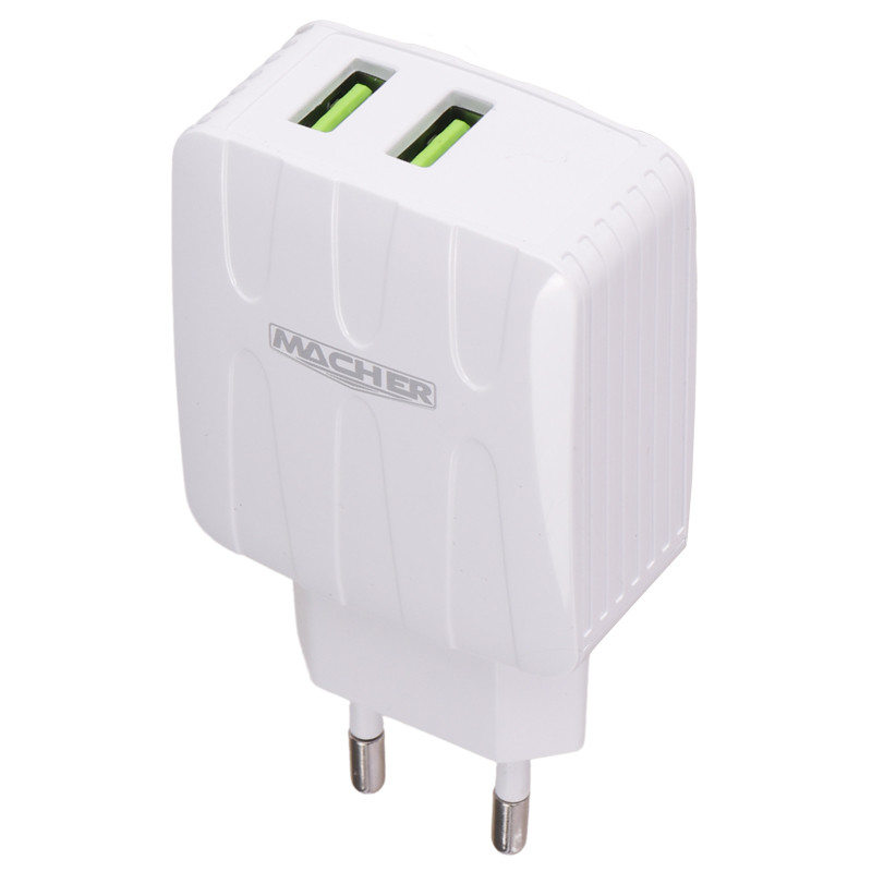 شارژر دیواری فست شارژ Macher MR-45 2Port 2.4A 12W + کابل میکرو یو اس بی