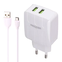 شارژر دیواری فست شارژ Macher MR-45 2Port 2.4A 12W + کابل میکرو یو اس بی