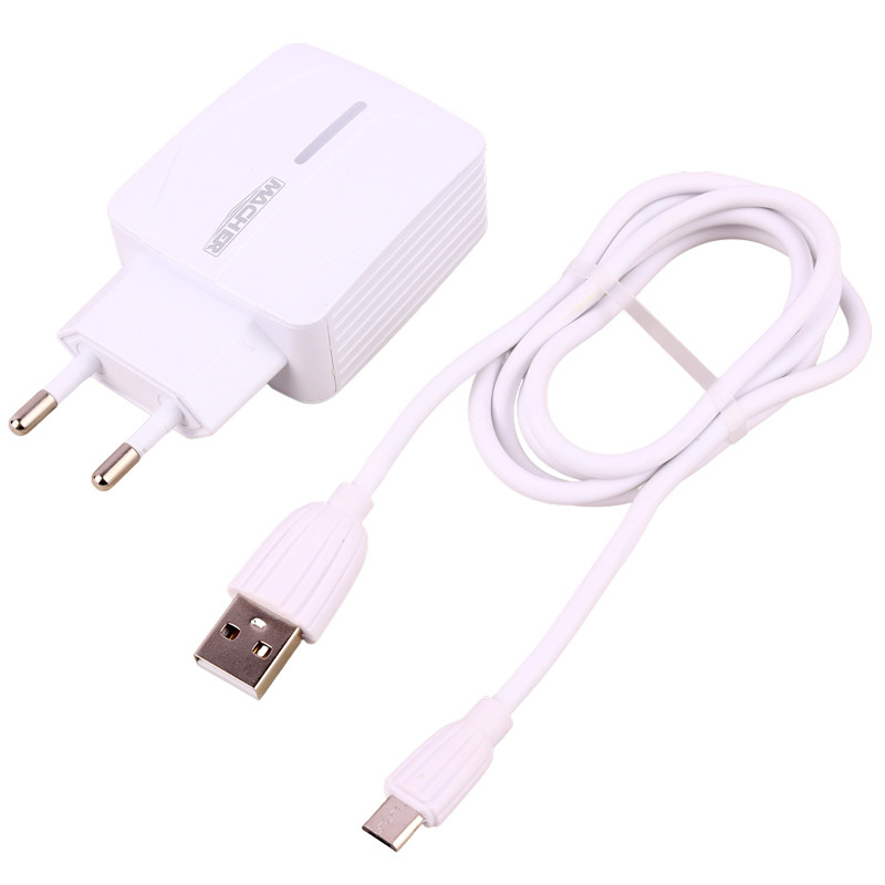 شارژر دیواری فست شارژ Macher MR-46 2Port 2.4A 12W + کابل میکرو یو اس بی