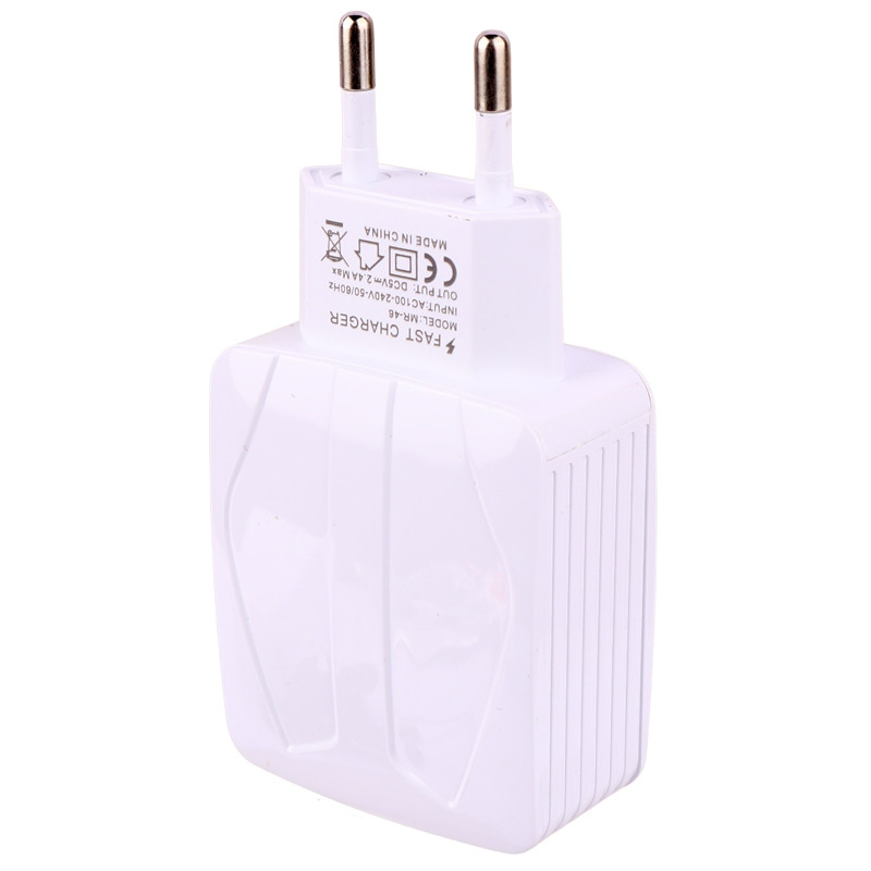 شارژر دیواری فست شارژ Macher MR-46 2Port 2.4A 12W + کابل میکرو یو اس بی