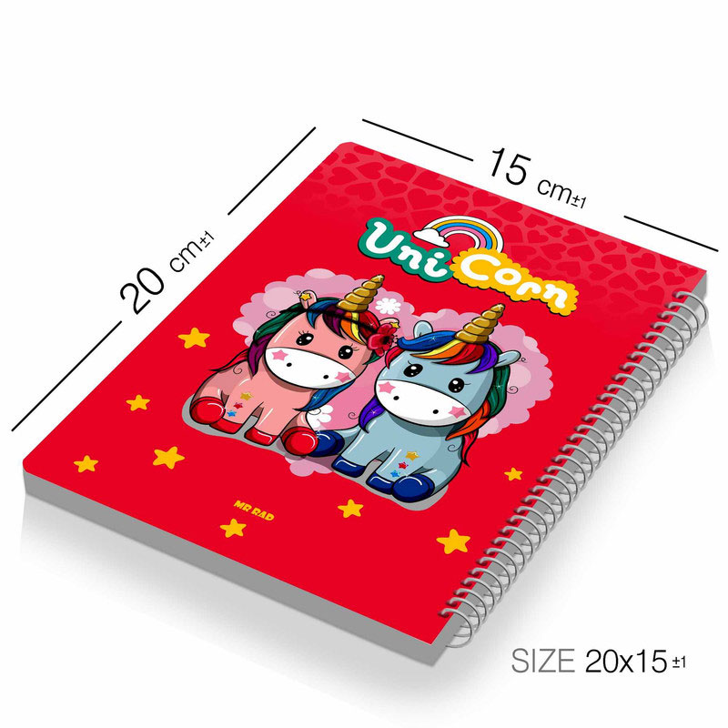 دفتر سیمی 50 برگ مستر راد طرح Unicorn کد 169526