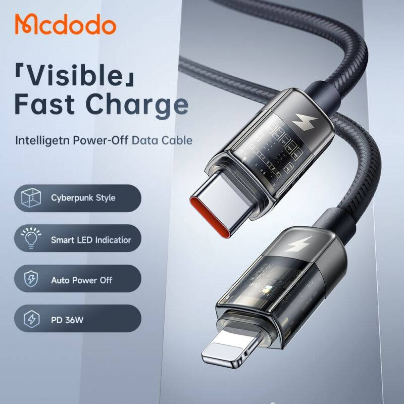 کابل تبدیل فست شارژ Mcdodo CA-3160 Type-C To Lightning 3A PD 36W 1.2m