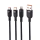 کابل سه سر فست شارژ 5 آمپر مک دودو CA-8790 طول 1.2 متر
