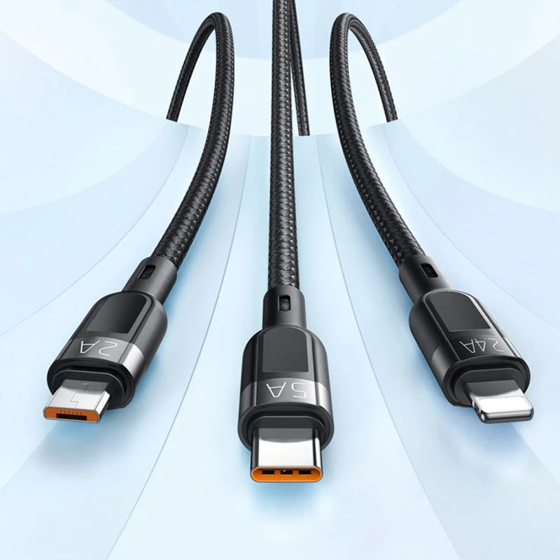 کابل سه سر فست شارژ 5 آمپر مک دودو CA-8790 طول 1.2 متر