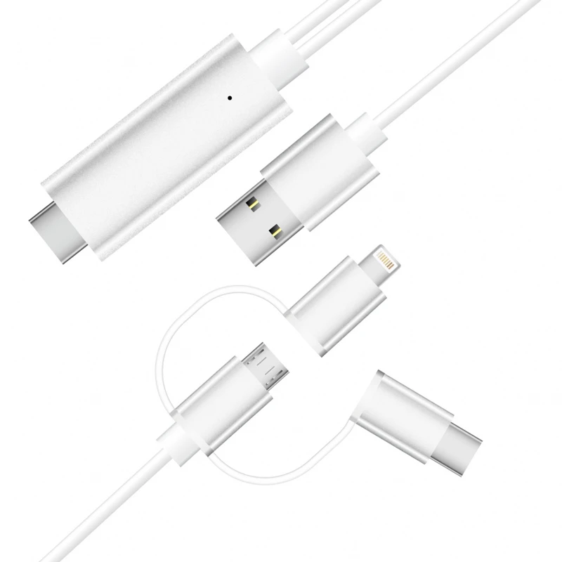 کابل تبدیل Lightning/Micro USB/Type-C به MiraScreen LD6M-3M HDMI طول 3 متر