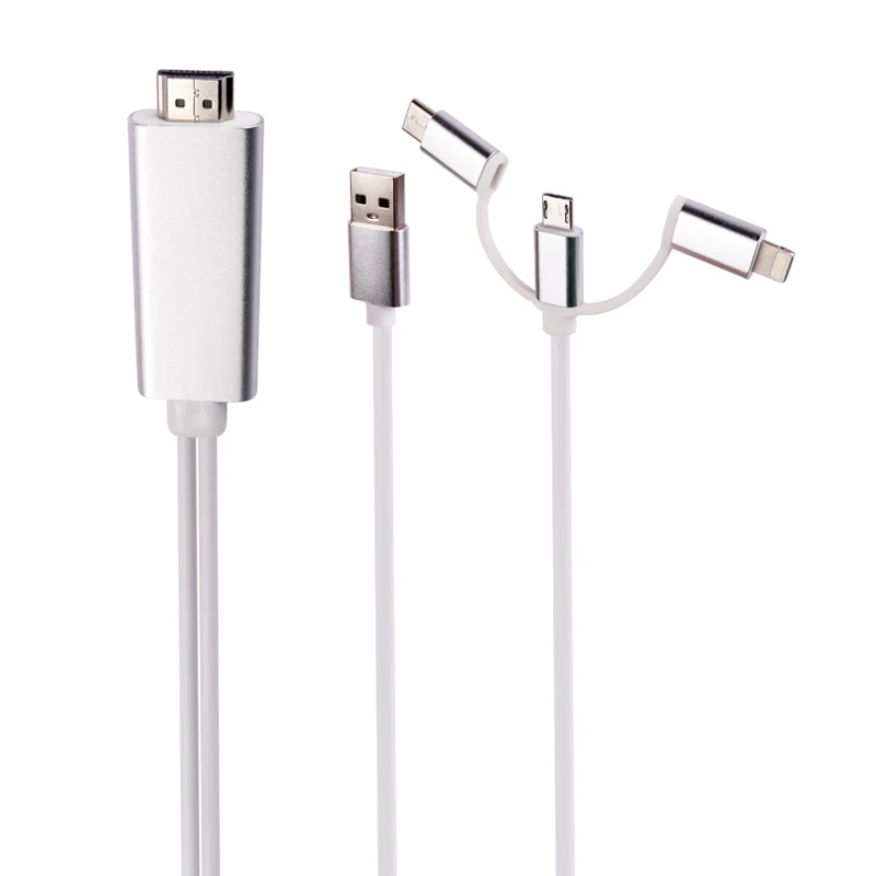 کابل تبدیل Lightning/Micro USB/Type-C به MiraScreen LD6M-3M HDMI طول 3 متر