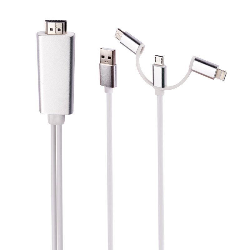 کابل تبدیل MiraScreen LD6M-3M Lightning/Micro USB/Type-C to HDMI 3m