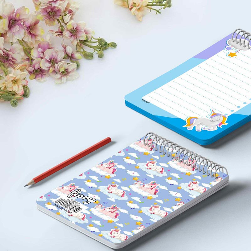 دفترچه یادداشت 50 برگ طرح Unicorn مستر راد کد 120027 بالا بازشو