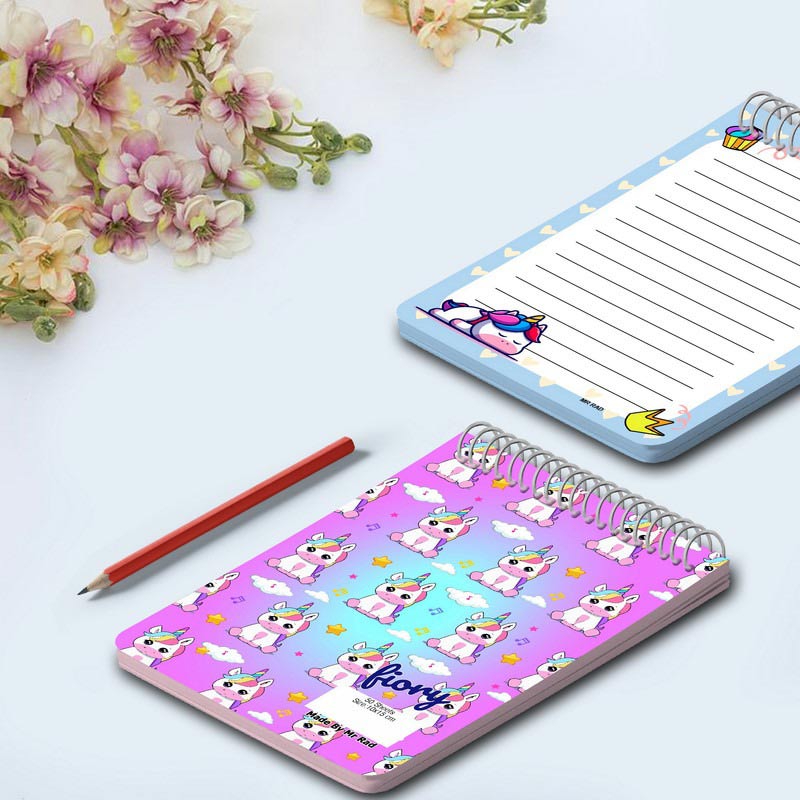 دفترچه یادداشت 50 برگ طرح Unicorn مستر راد کد 175227 بالا بازشو