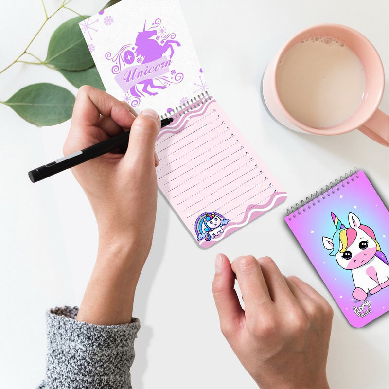 دفترچه یادداشت 50 برگ طرح Unicorn مستر راد کد 175227 بالا بازشو