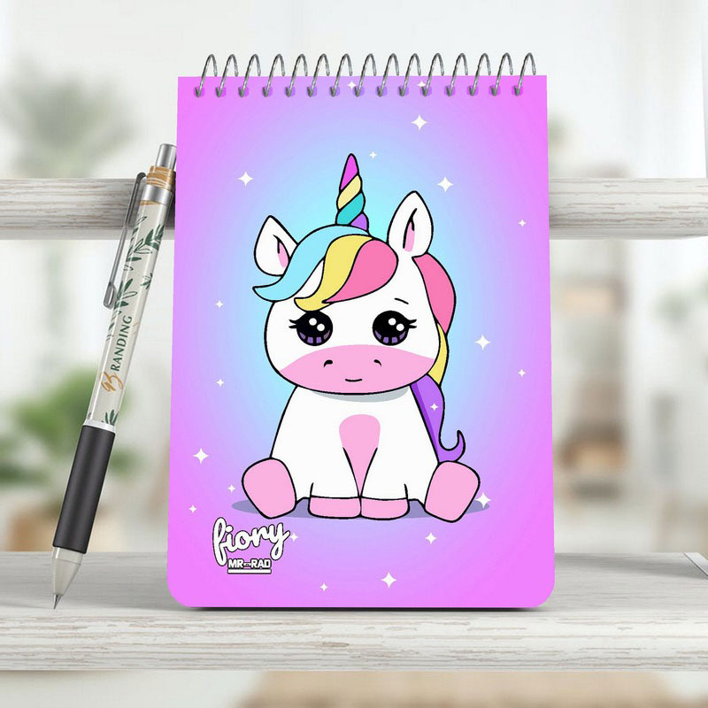 دفترچه یادداشت 50 برگ طرح Unicorn مستر راد کد 175227 بالا بازشو