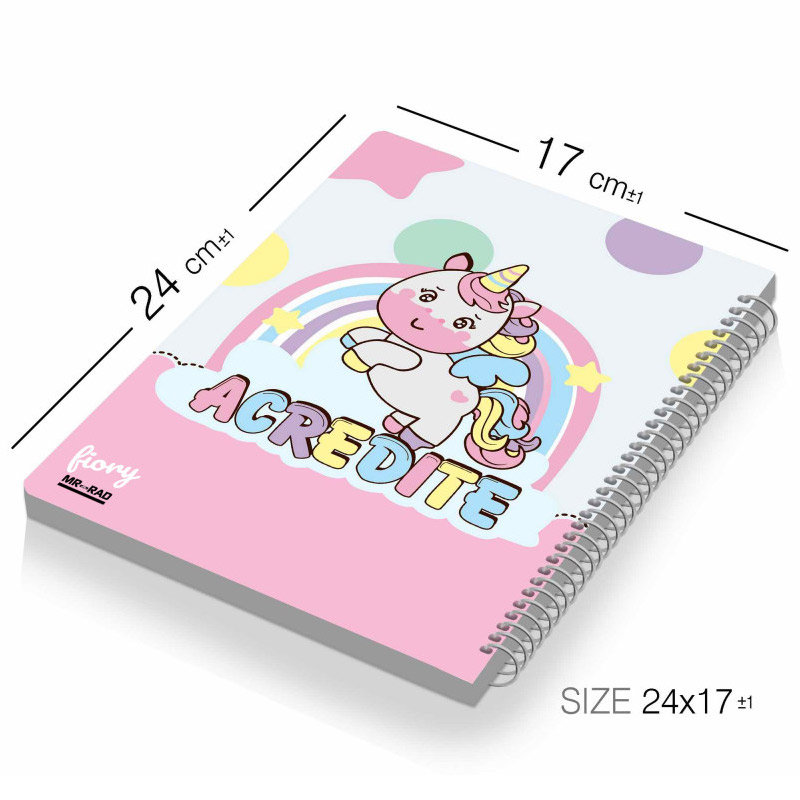 دفتر سیمی 50 برگ طرح Unicorn مستر راد کد 172228