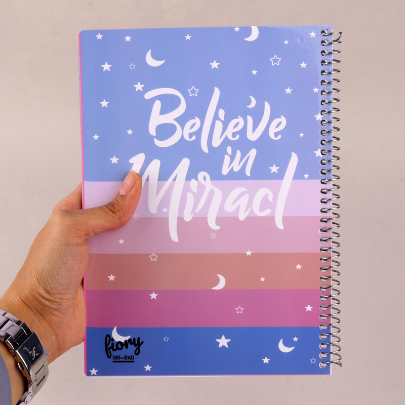 دفتر سیمی 50 برگ طرح ماه و ستاره Believe In Miracl مستر راد کد 172427