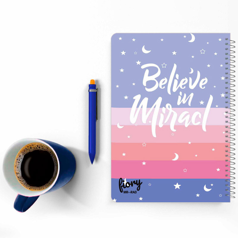 دفتر سیمی 50 برگ طرح ماه و ستاره Believe In Miracl مستر راد کد 172427
