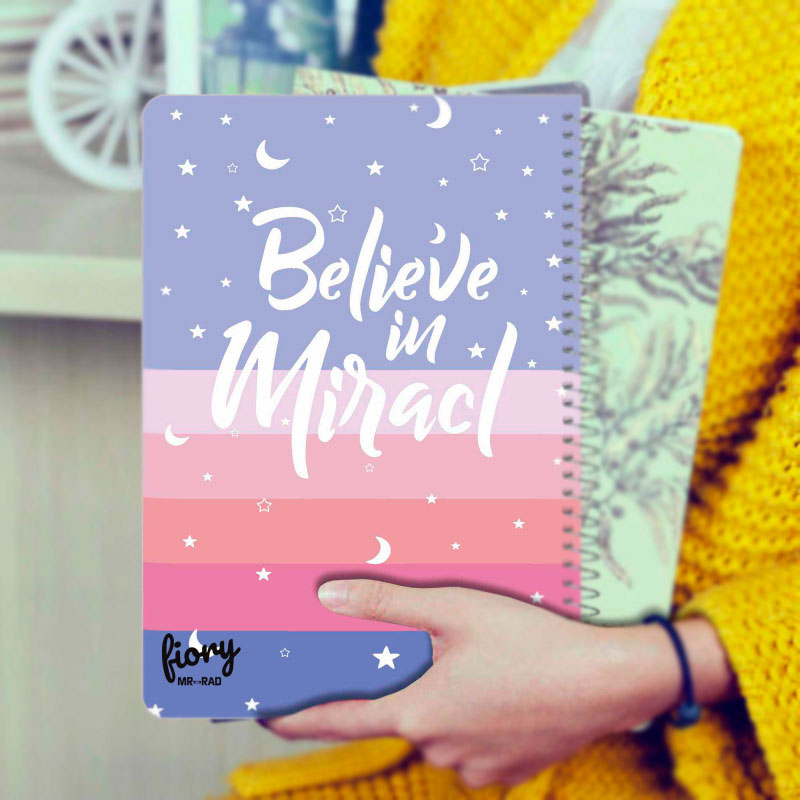 دفتر سیمی 50 برگ طرح ماه و ستاره Believe In Miracl مستر راد کد 172427